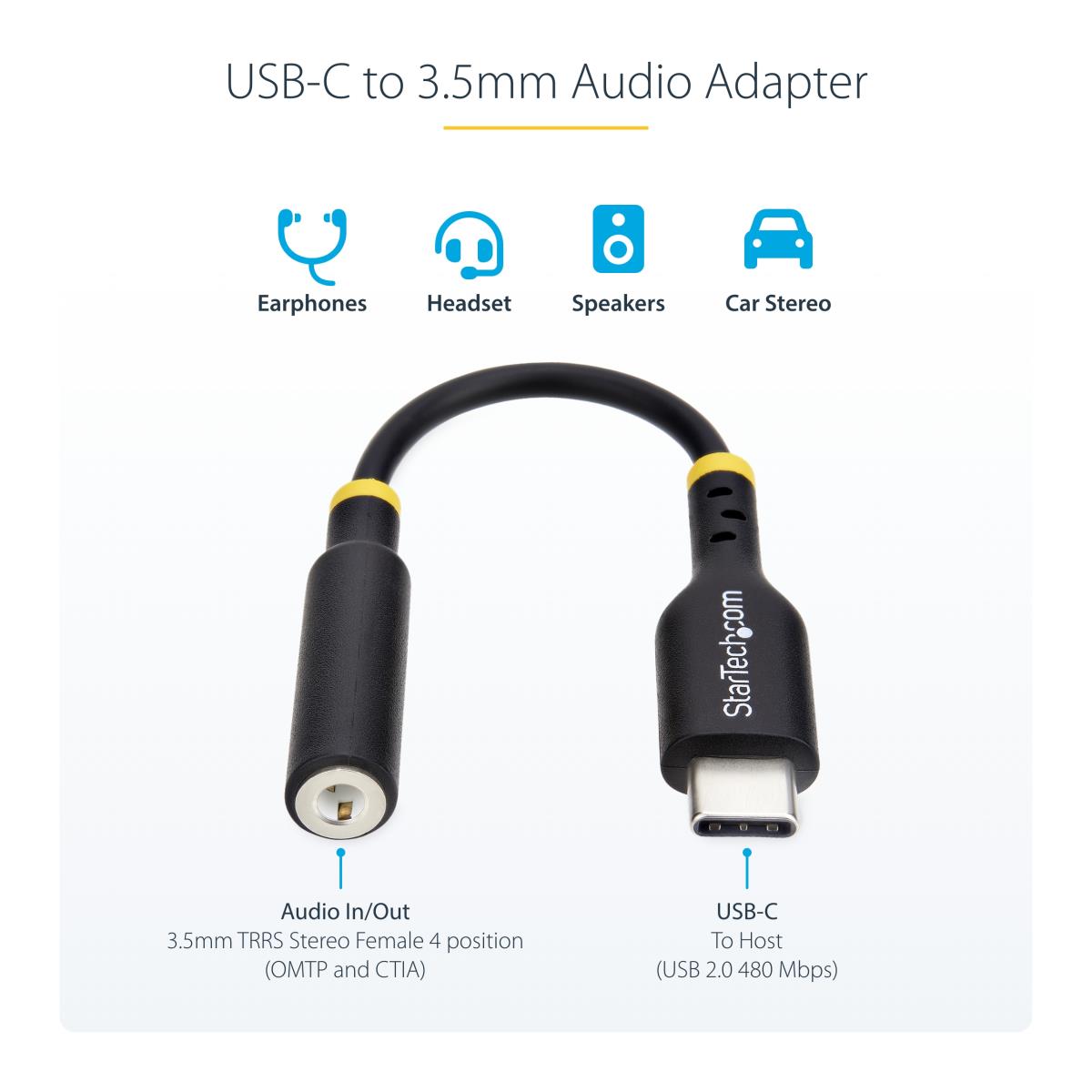 USB-c Audio Adapter To 3.5mm Trrs Jack