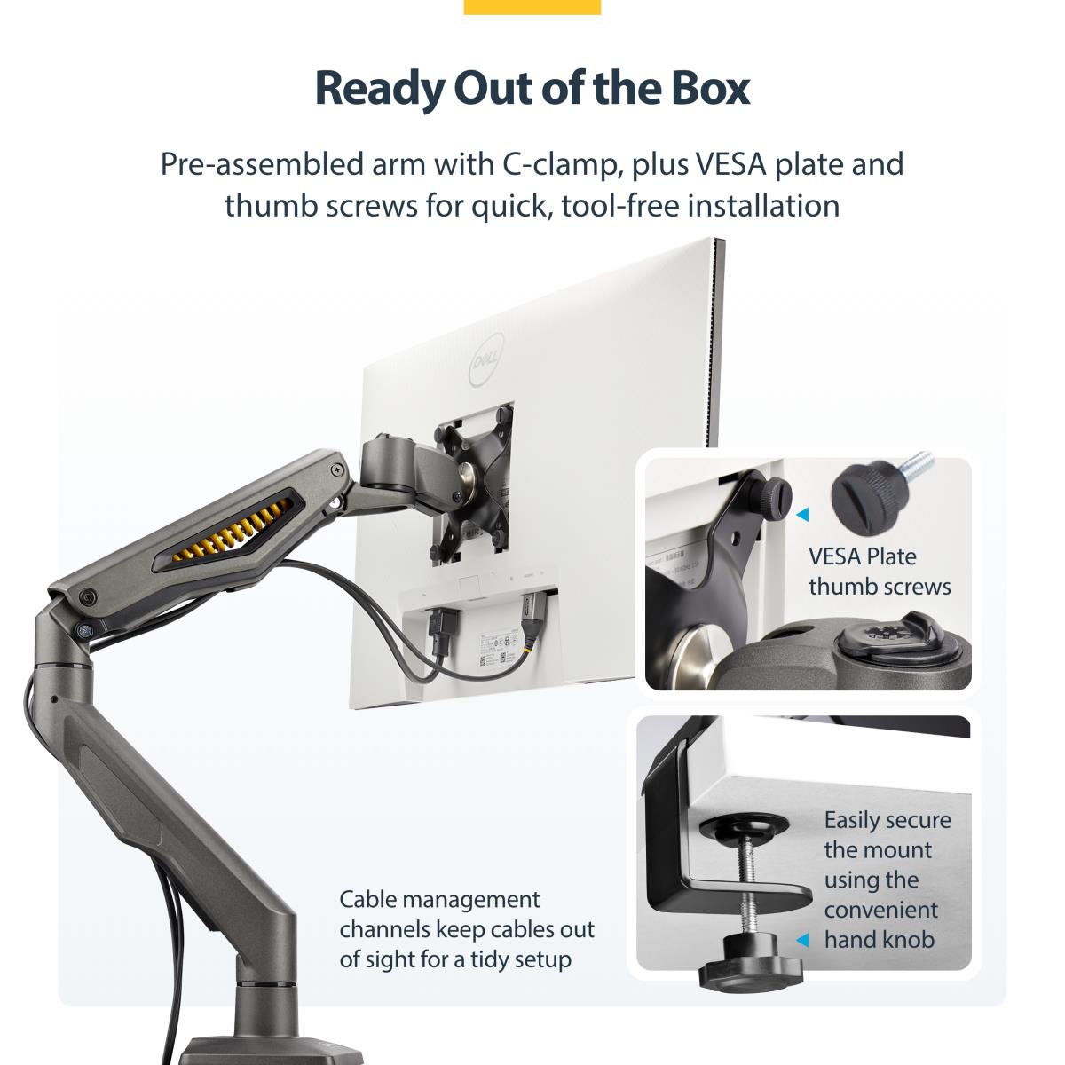Desk Mount Monitor Arm Max 32in - C-clamp Mechanical Spring Taa