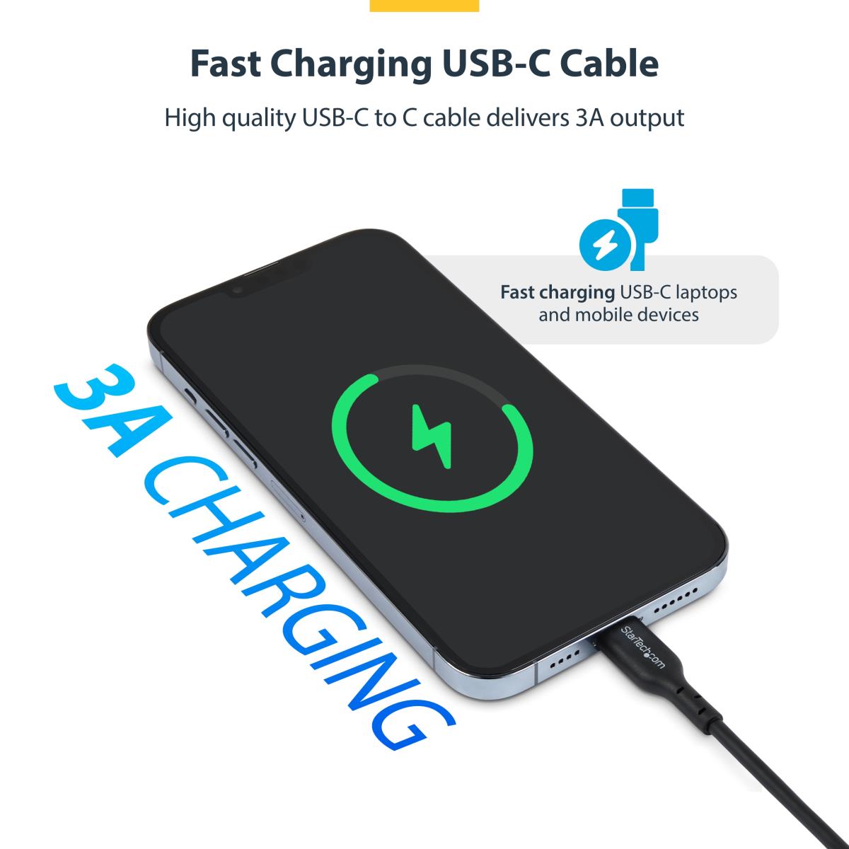 USB-c Cable Charger Cord 60w Power Delivery M/m Type-c 13ft