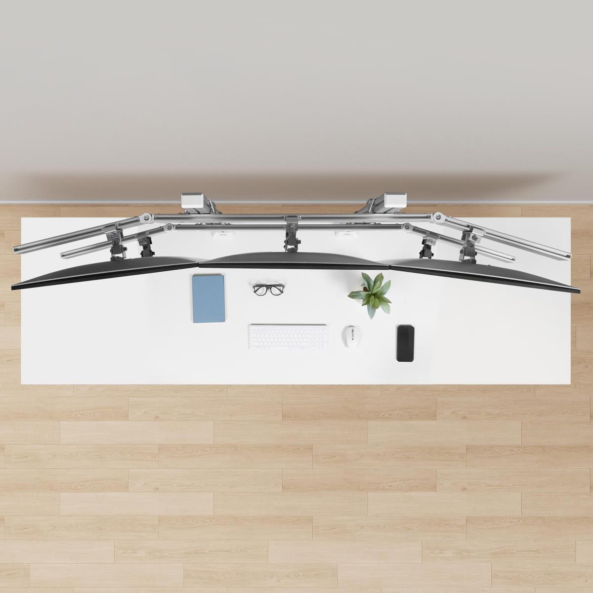 Six-monitor Desk Mount Crossbar - Max 32in Screens/17.6lb Each/v