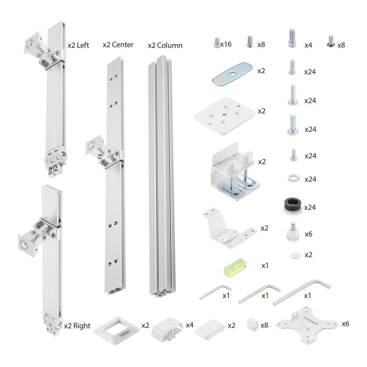 Six-monitor Desk Mount Crossbar - Max 32in Screens/17.6lb Each/v