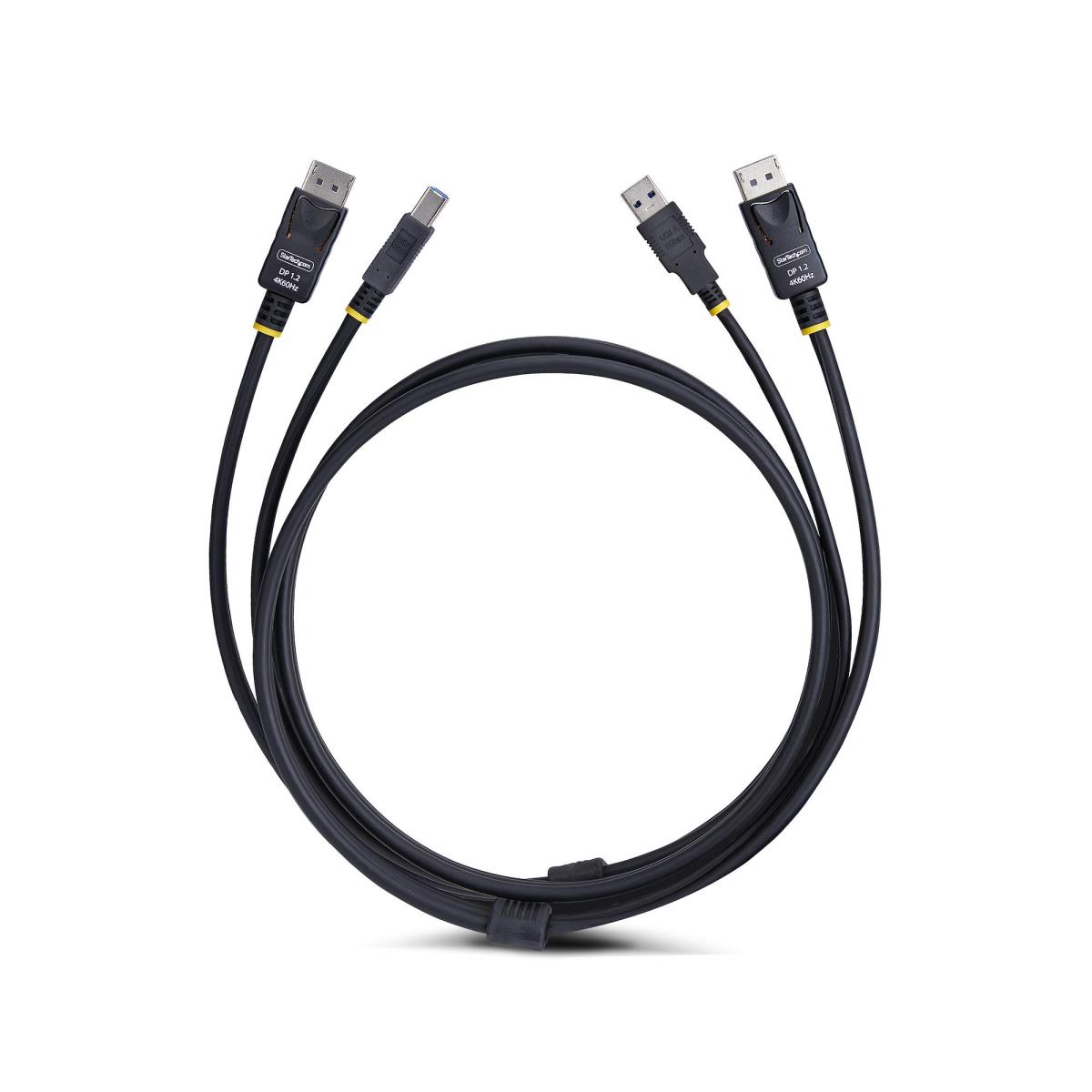 DisplayPort And USB 5gbps KVM Cable 4k 60hz, Universally Compatible Dp 1.2/USB 3.0 1.8m