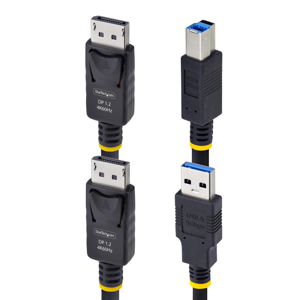 DisplayPort And USB 5gbps KVM Cable 4k 60hz, Universally Compatible Dp 1.2/USB 3.0 1.8m