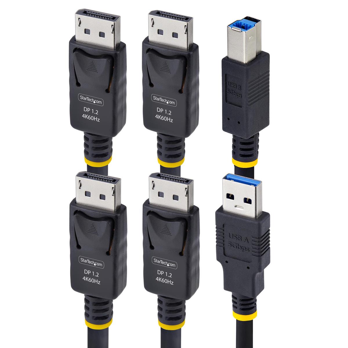 Dual-DisplayPort And USB 5gbps KVM Cable, 4k 60hz, Universally Compatible Dp 1.2/USB 3.0 1.8m