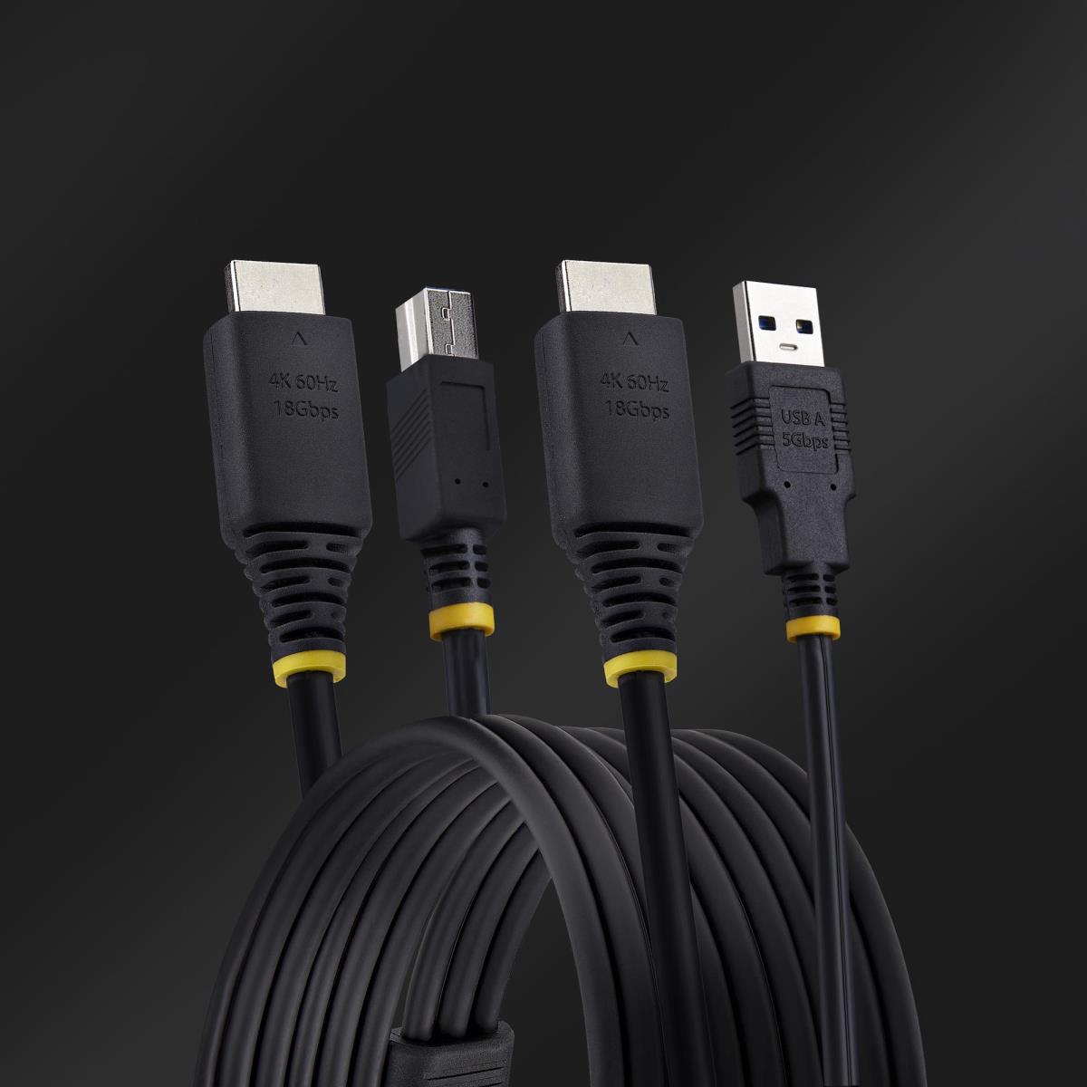 Hdmi And USB 5gbps KVM Cable, 4k 60hz, Hdmi 2.0 And USB Combo Cable For KVM Switches 3m