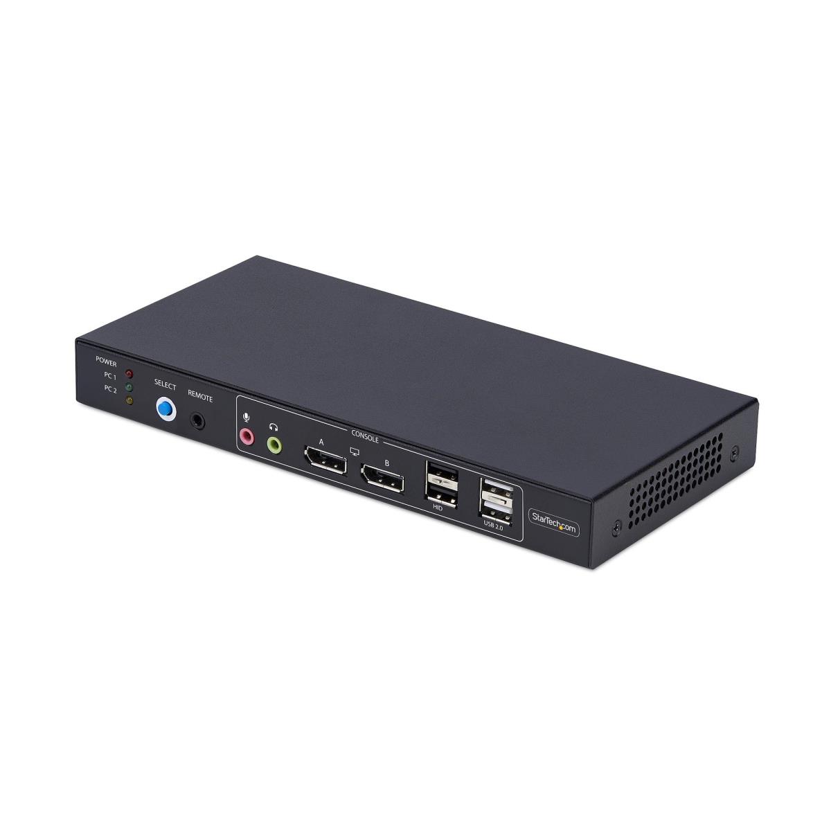 Dual-monitor DisplayPort KVM Switch 2-port With Dual View Video Matrix, 4k 60hz, 4x USB Hub Ports, Hotkey Switching