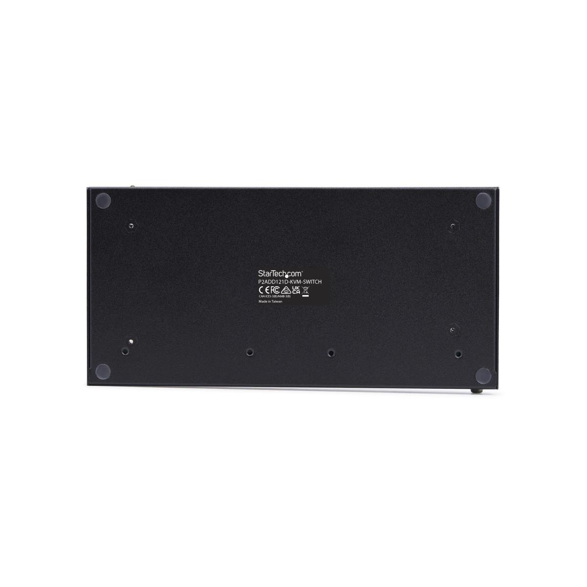 Dual-monitor DisplayPort KVM Switch 2-port With Dual View Video Matrix, 4k 60hz, 4x USB Hub Ports, Hotkey Switching