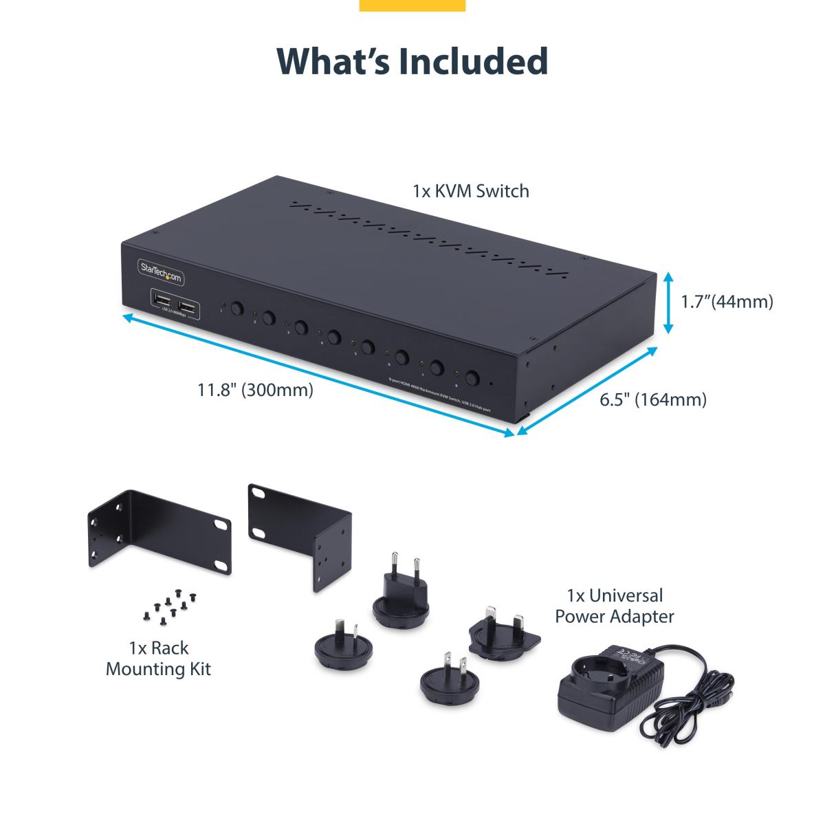 Hdmi KVM Switch 8-port With 1u Rack Mount Kit