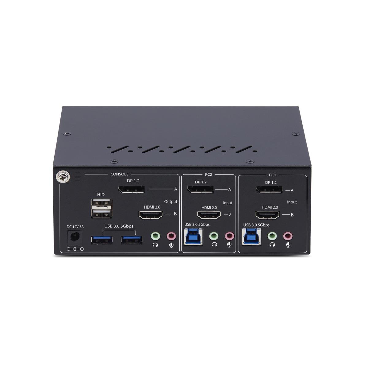 Dual-monitor DisplayPort 2-port And Hdmi KVM Switch