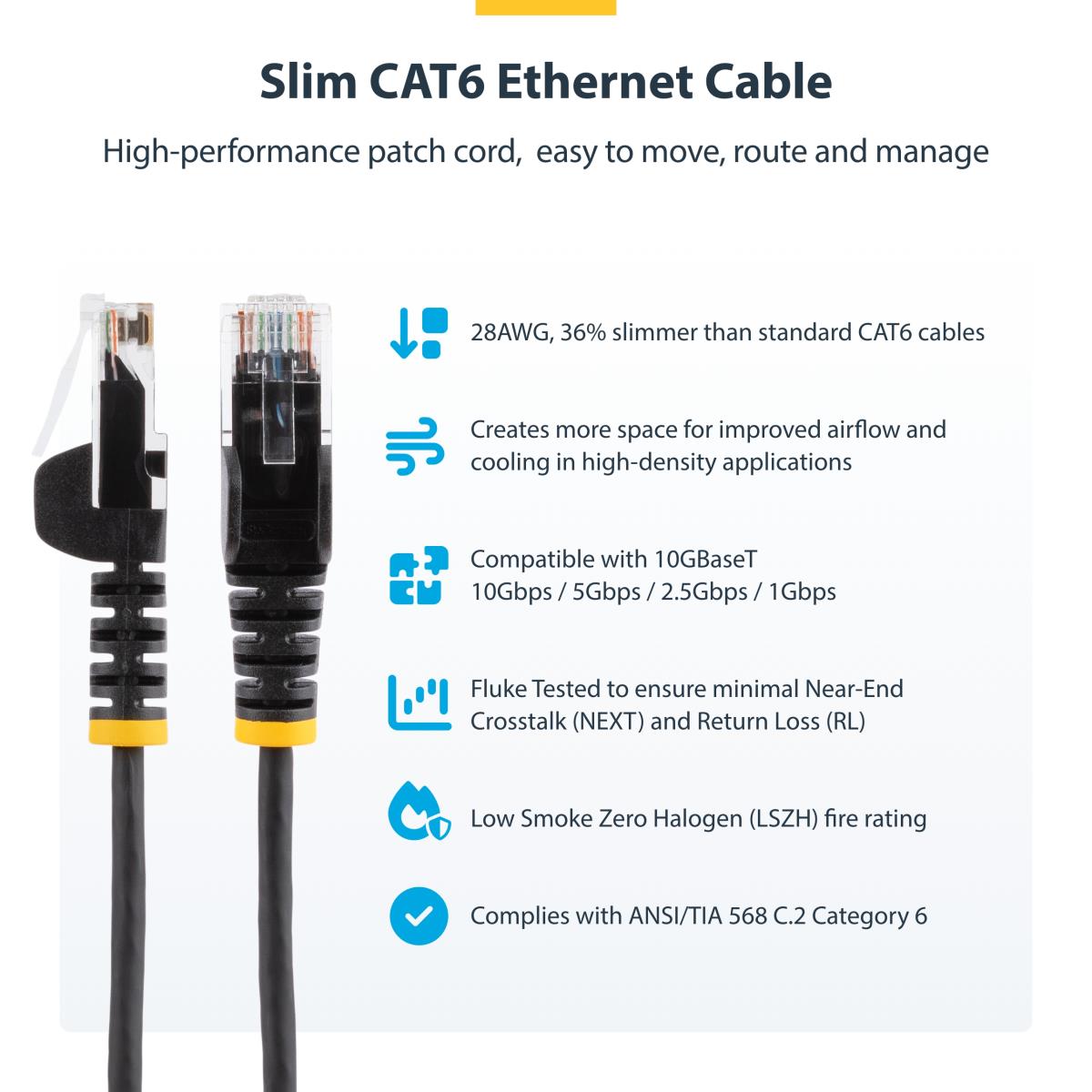 Patch Cable - CAT6 - Utp - Snagless - 5m Red Slim