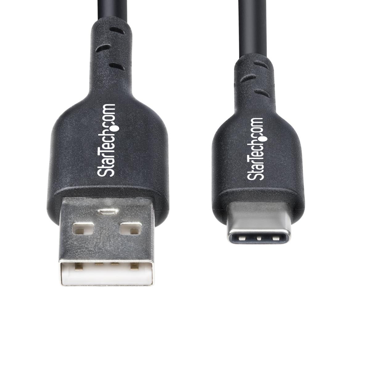 USB Charging Cord - USB-a To USB-c 3a, USB 2.0, Tpe Jacket - 1ft Black
