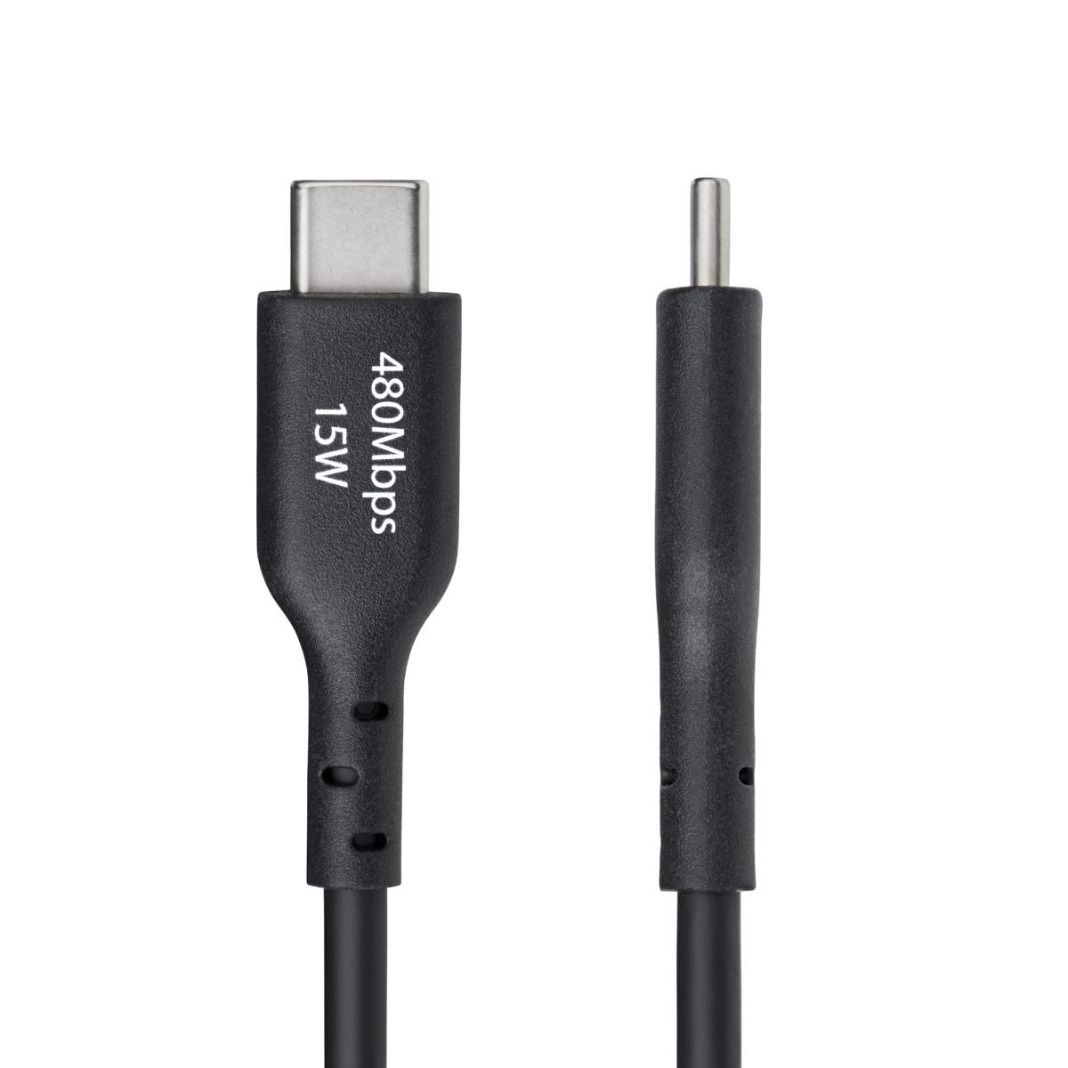 USB Charging Cord - USB-a To USB-c 3a, USB 2.0, Tpe Jacket - 1ft Black