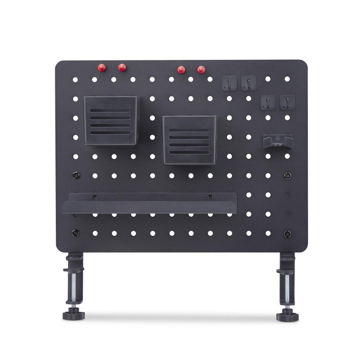 Clamp-on Pegboard Organizer - With Accessories Steel Black