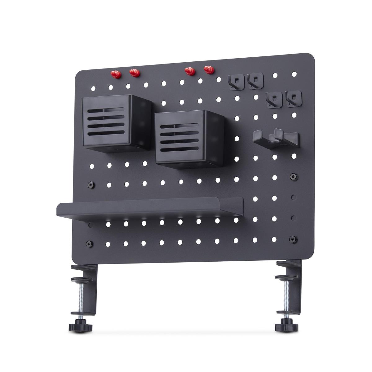Clamp-on Pegboard Organizer - With Accessories Steel Black