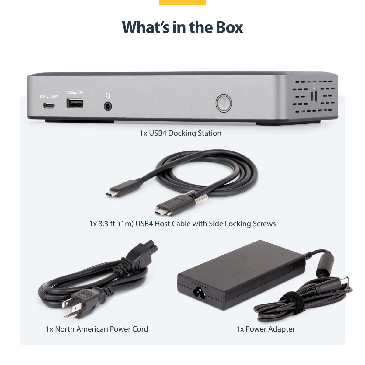 Triple-monitor USB4 Dock - USB-c Dock 4k 60hz 100w Pd