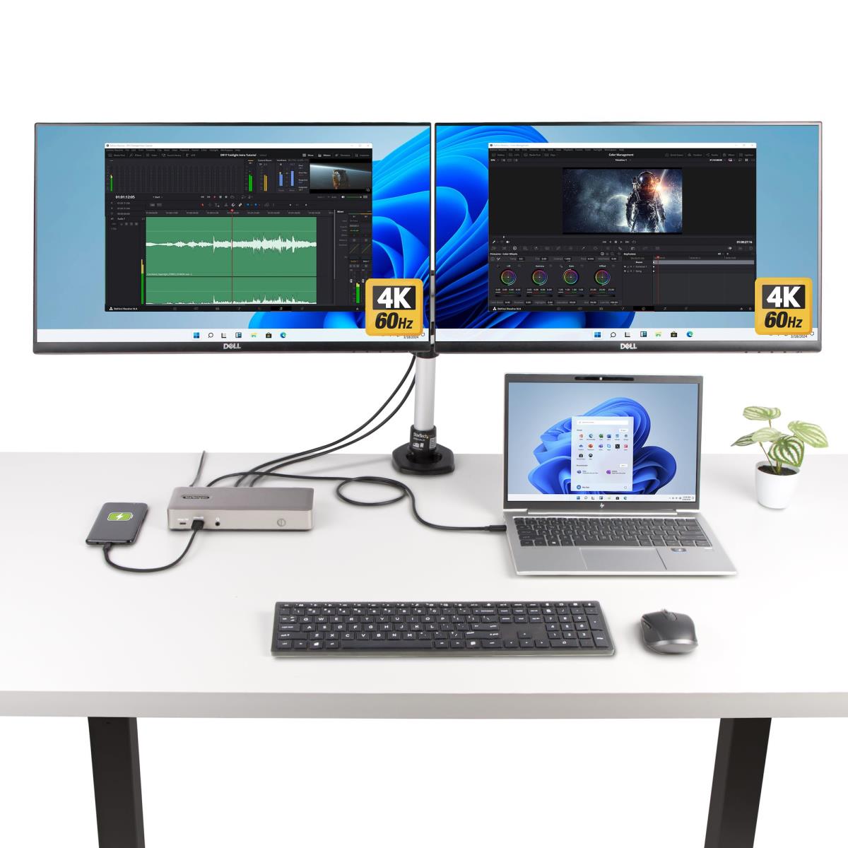 Triple-monitor USB4 Dock - USB-c Dock 4k 60hz 100w Pd
