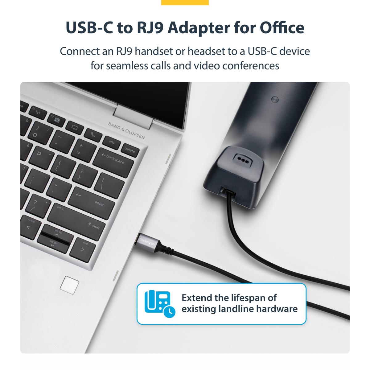 USB-c To Rj9 Adapter For Office Phone Handset Or Wired/wireless Headset
