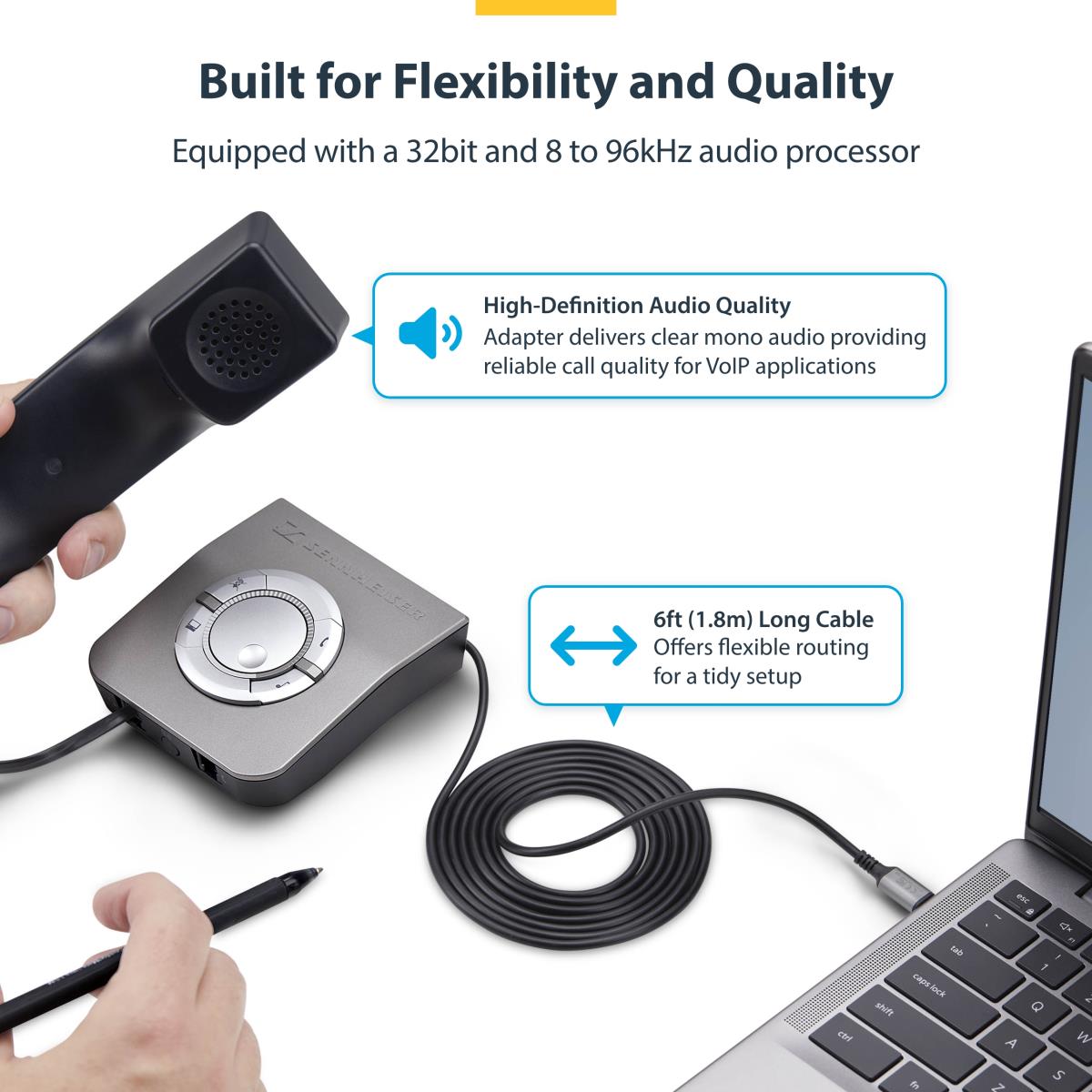 USB-c To Rj9 Adapter For Office Phone Handset Or Wired/wireless Headset
