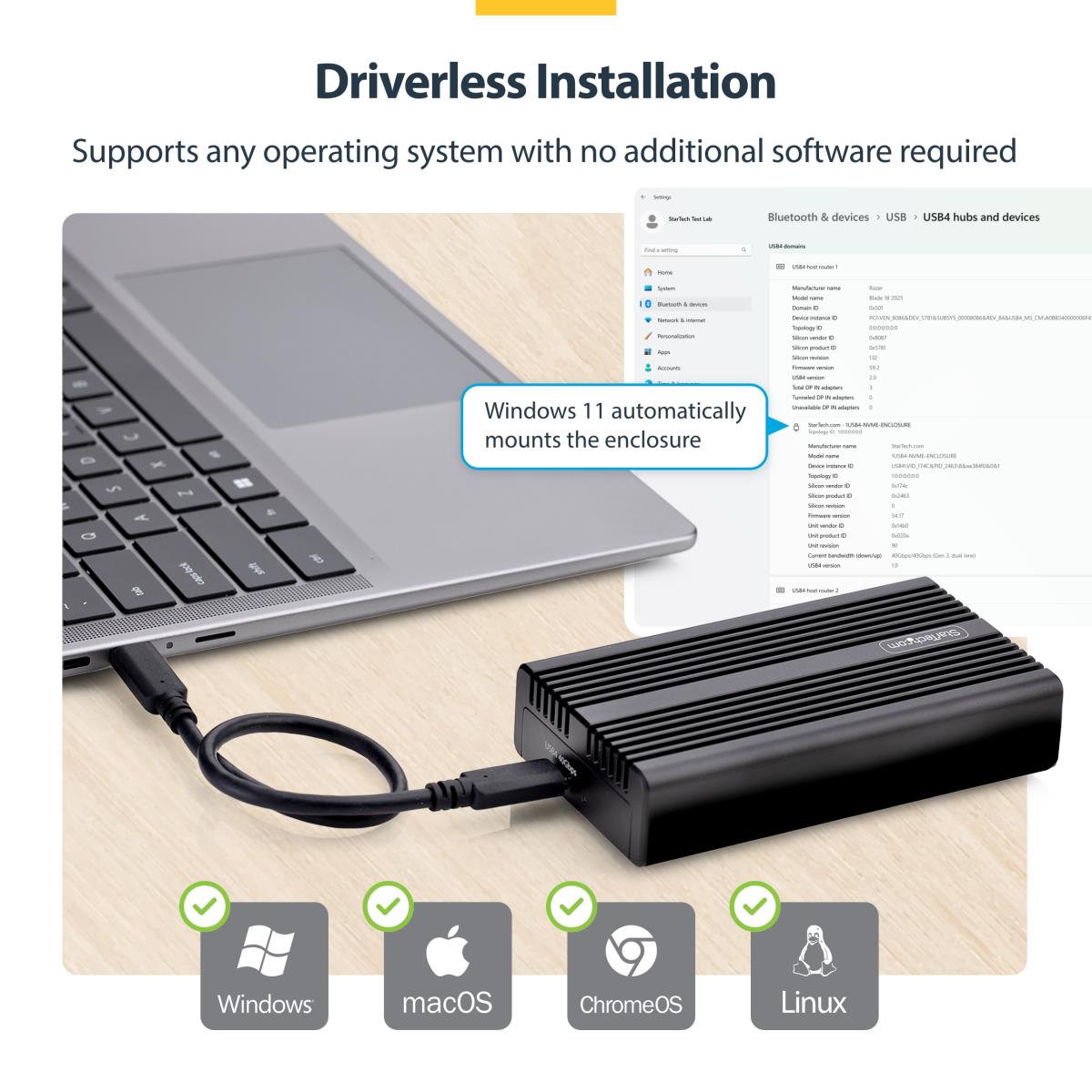 Nvme Enclosure SSD Enclosure USB4 M.2