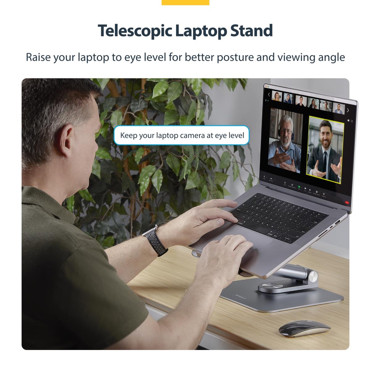 Telescopic Laptop Stand - 360 Swivel Base Rotating Computer Riser For Desk