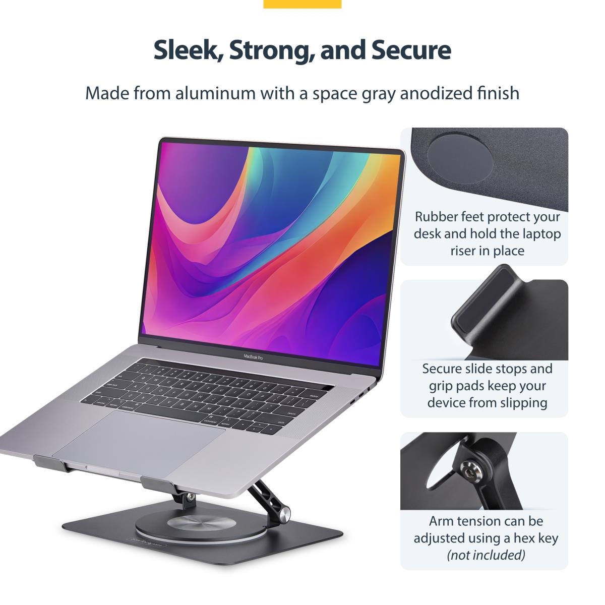 Rotating Laptop Stand - 360 Swivel Ergonomic Desk Riser For Computer