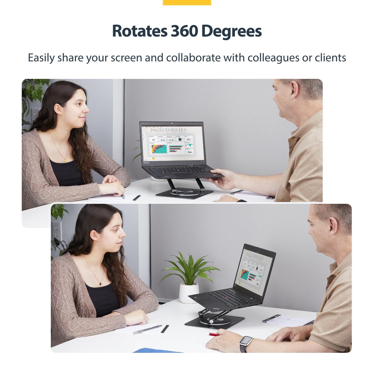 Rotating Laptop Stand - 360 Swivel Ergonomic Desk Riser For Computer