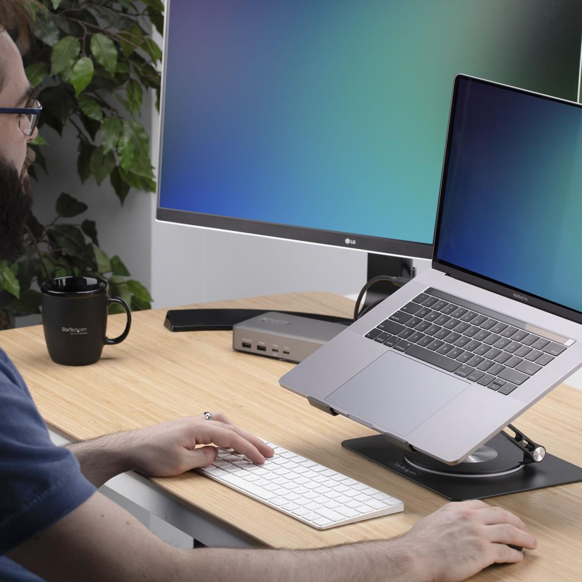 Rotating Laptop Stand - 360 Swivel Ergonomic Desk Riser For Computer