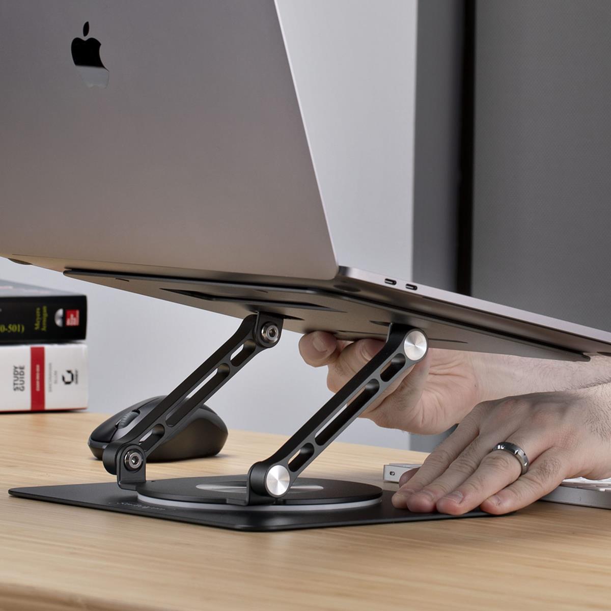Rotating Laptop Stand - 360 Swivel Ergonomic Desk Riser For Computer