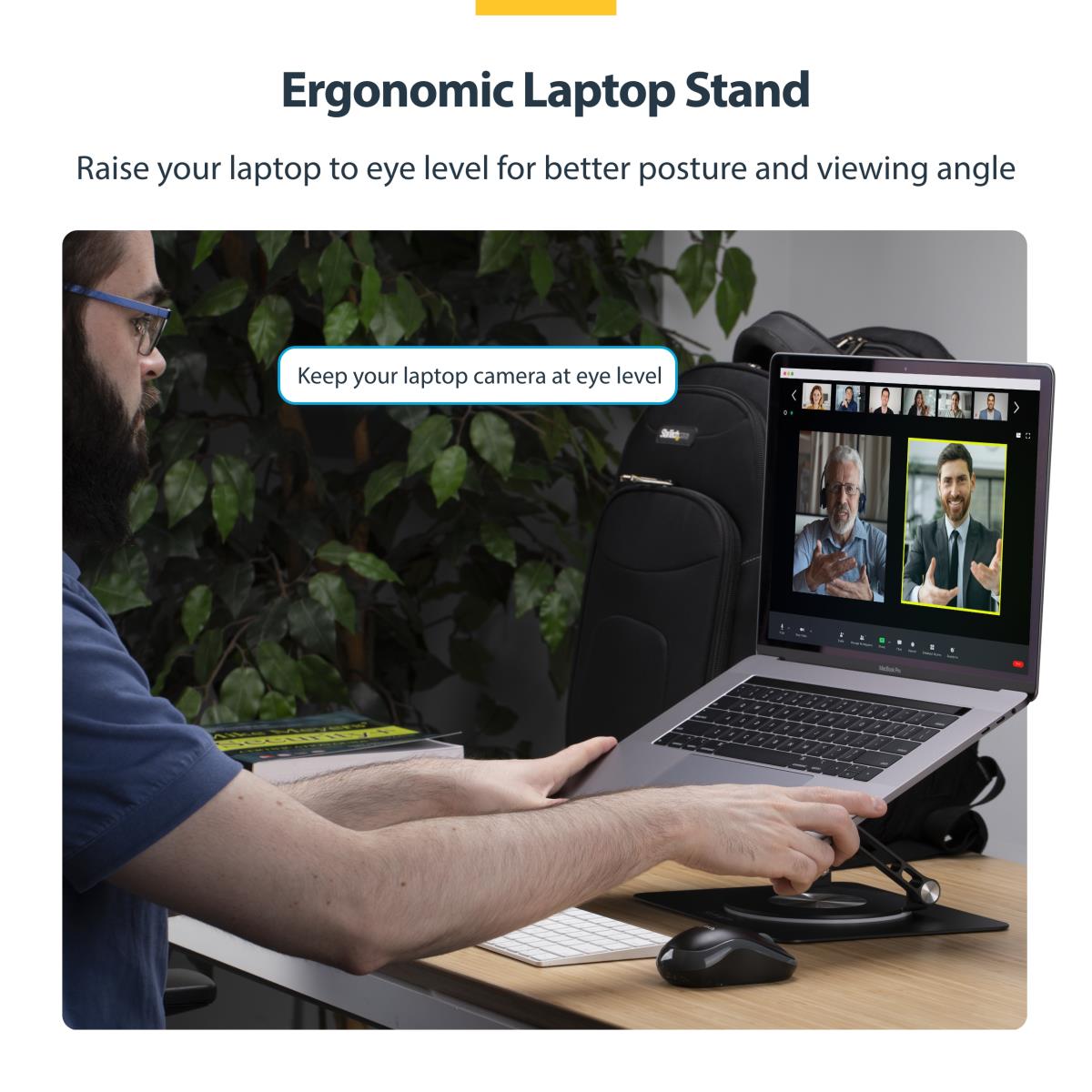 Rotating Laptop Stand - 360 Swivel Ergonomic Desk Riser For Computer