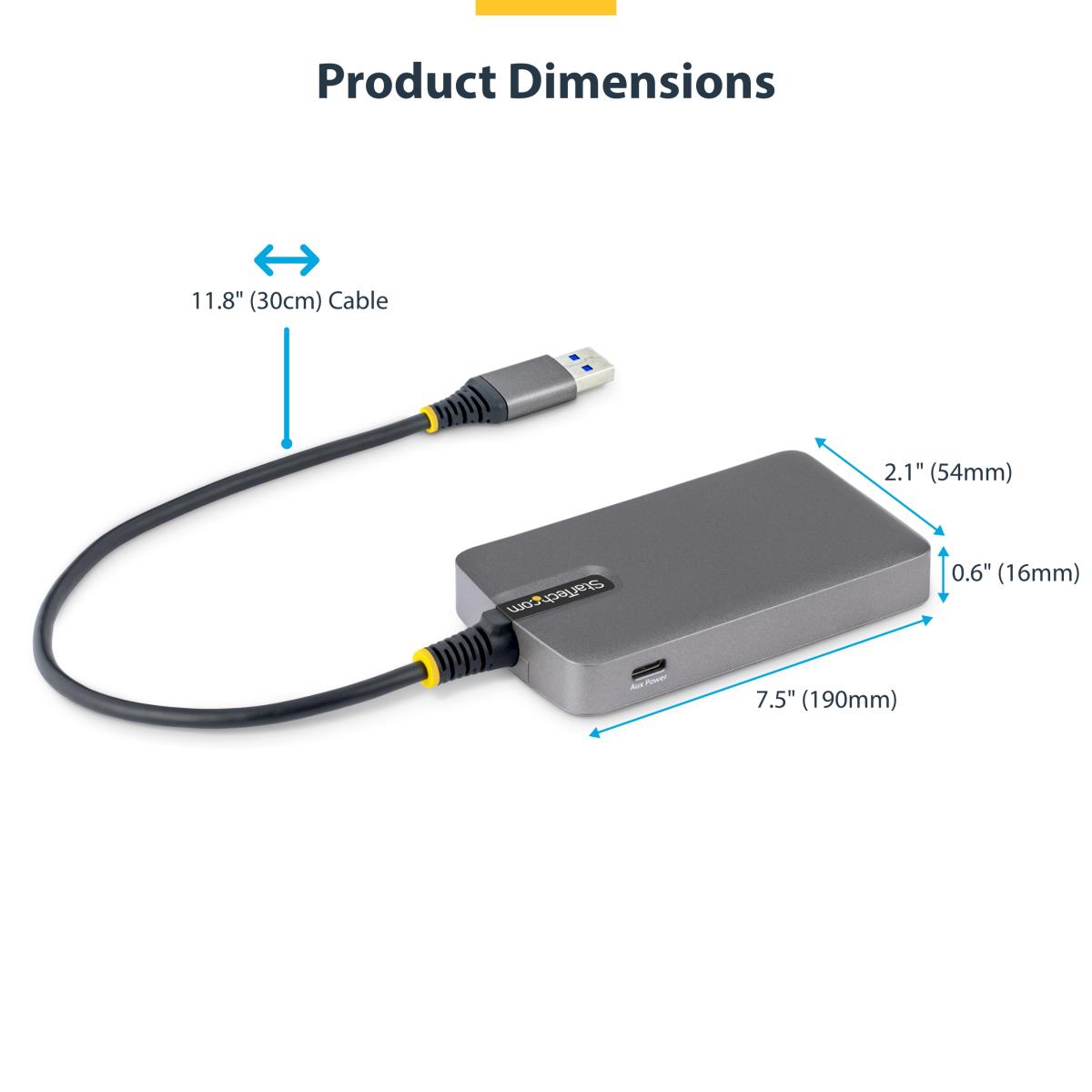 Hub - 4-port USB-a 5gbps, Bus Powered