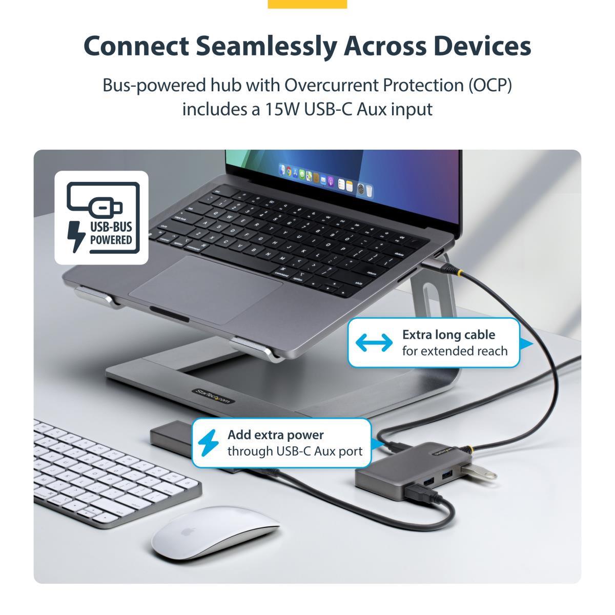 Hub - 4-port USB-c 5gbps Bus Powered