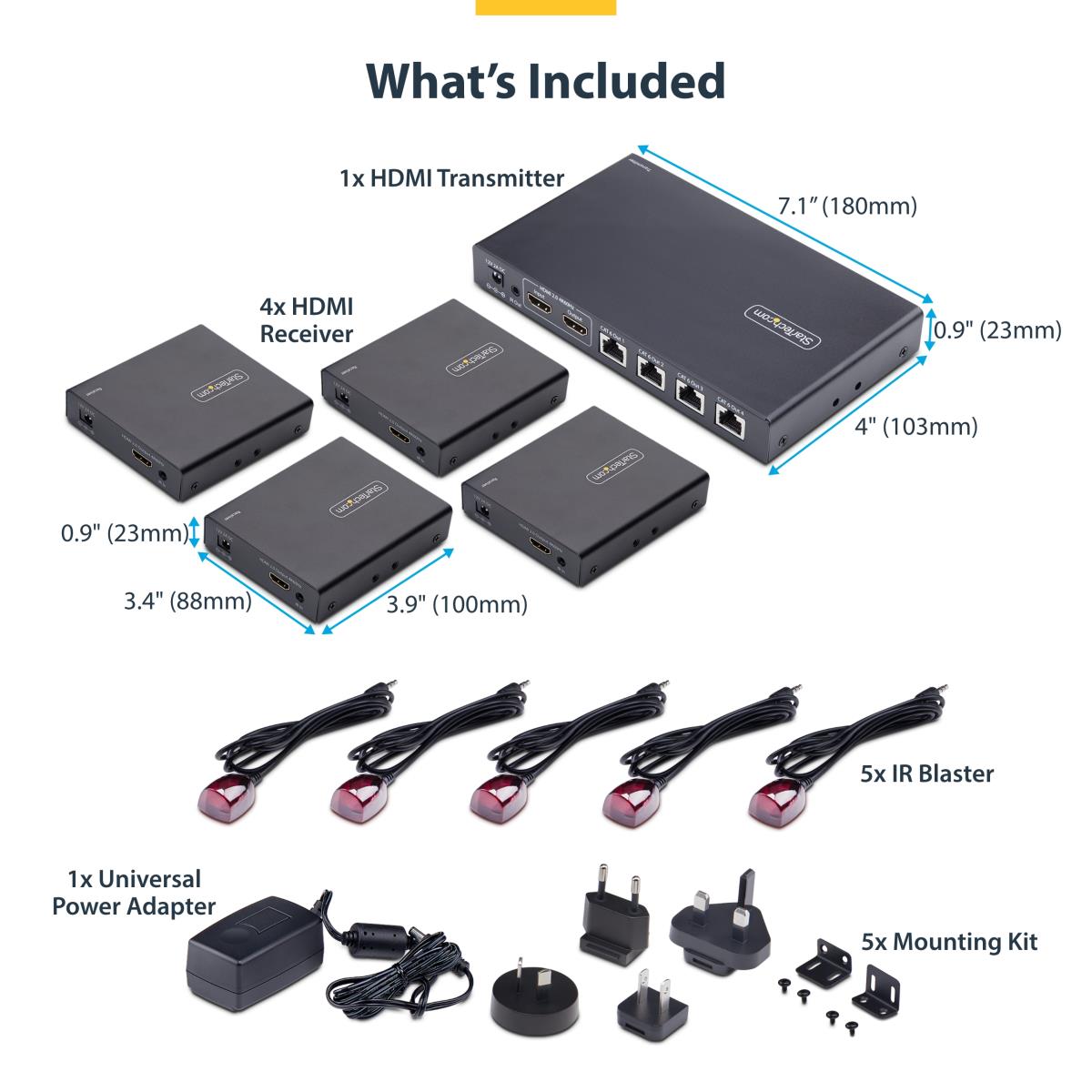 Hdmi Extender/splitter - 1x4 Hdmi Over Ethernet Kit 4-port
