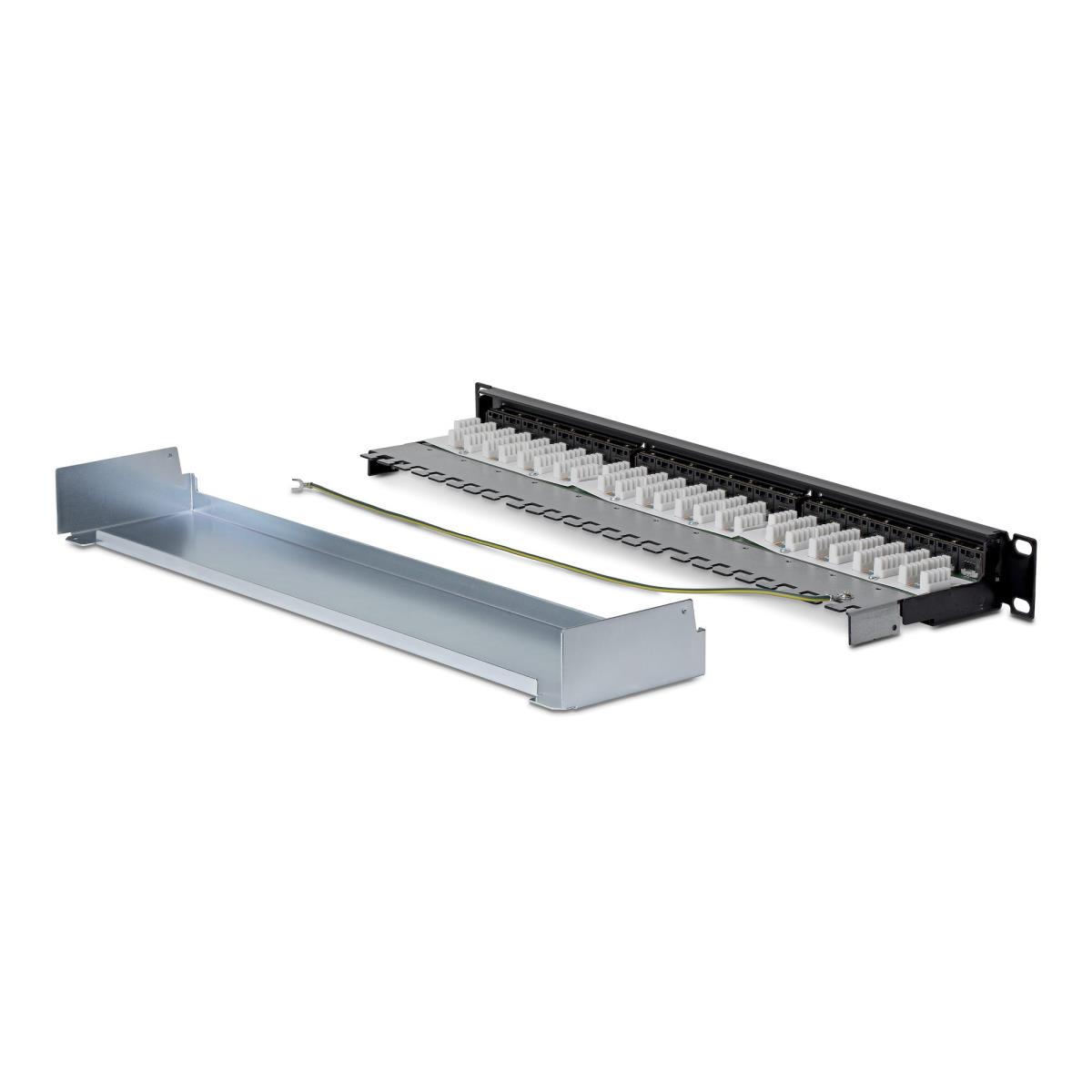 Through Patch Panel 1u Feed 110 Punch Down/CAT6a Stp