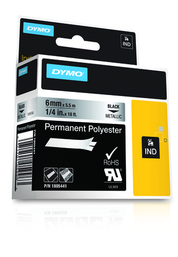 Rhino 6 Mm Perm Poly Black On Metalic