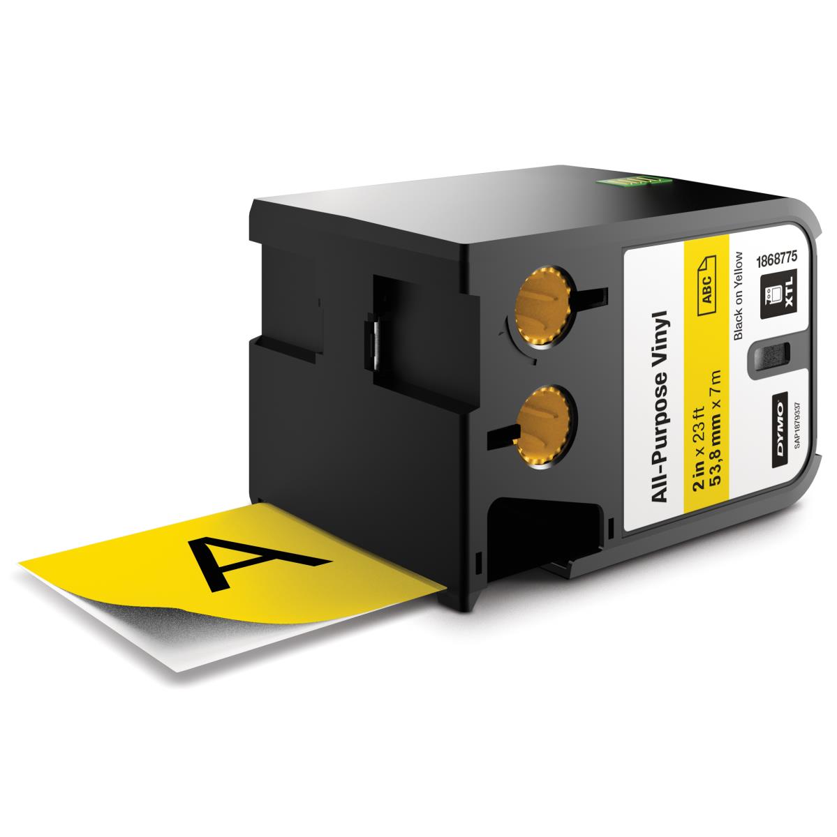 Xtl (54 Mm) All-purpose Vinyl Black On Yellow (1 Roll Of Tape)