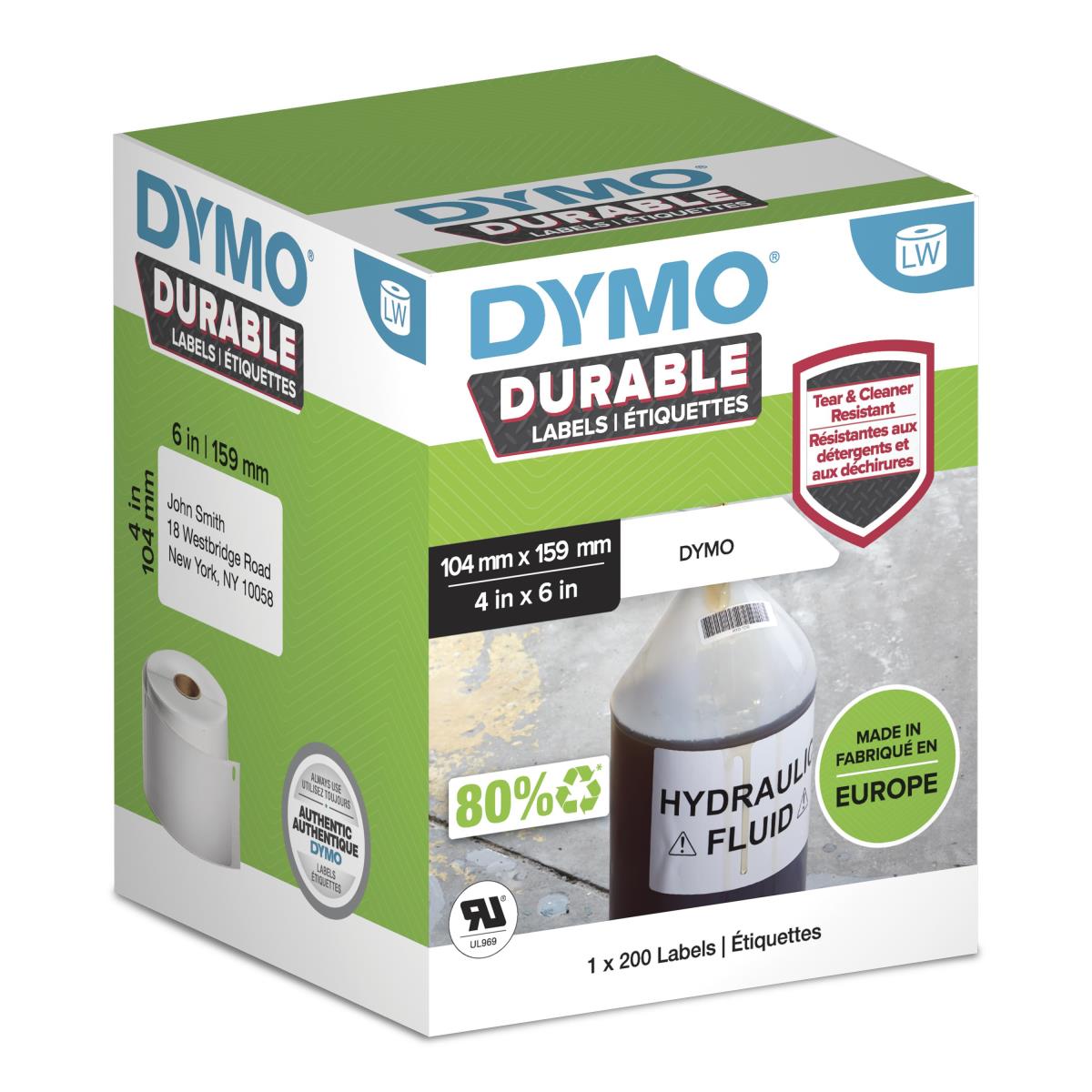 Durable 4XL Labels 104x159mm White Plastic