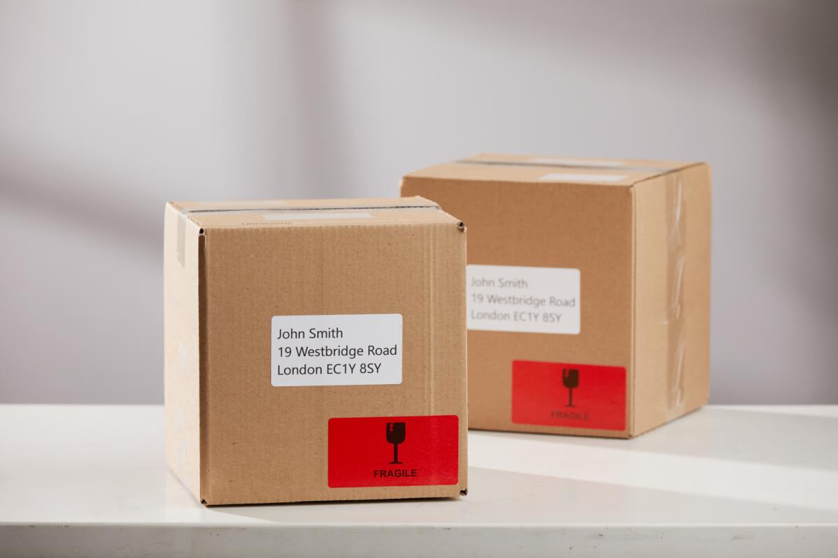 Coloured Labels 54 X 101 Mm 220 Pcs Black Red