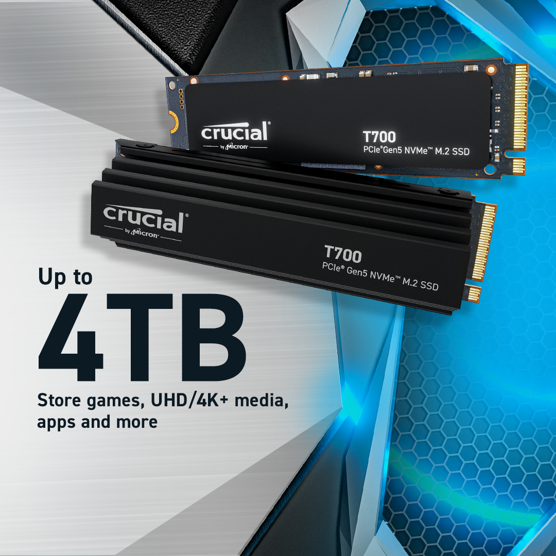 SSD - Crucial T700 - 4TB - Pci-e Gen5 x4 - M.2 2280