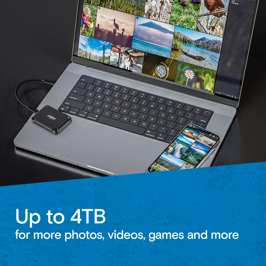 Portable SSD - Crucial X9 - 4TB - USB-C 3.2 Gen 2