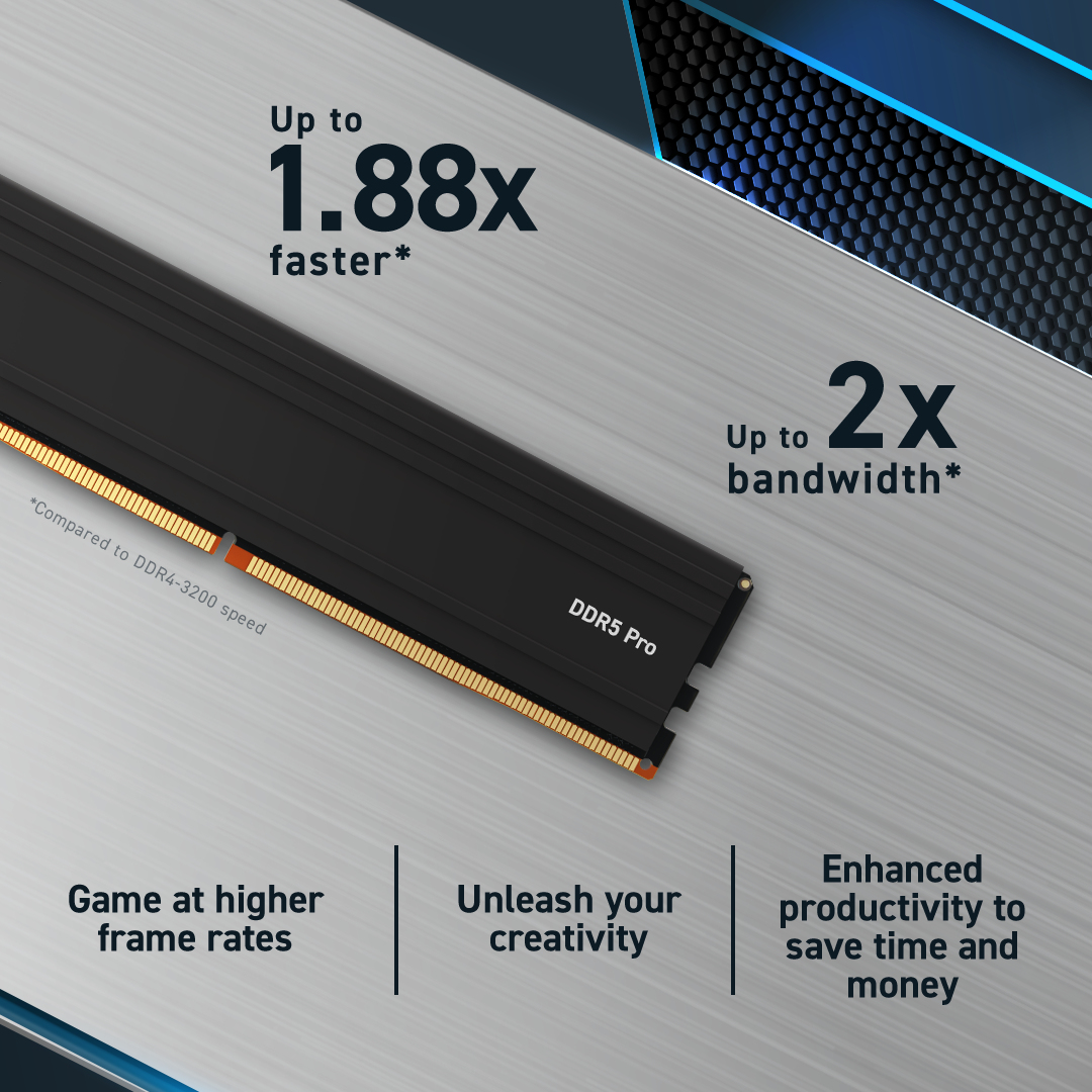 Memory - Ddr5 - Kit - 48 Gb: 2 X 24 GB - DIMM 288-pin - 6000 MHz / Pc5-48000 - Unbuffered