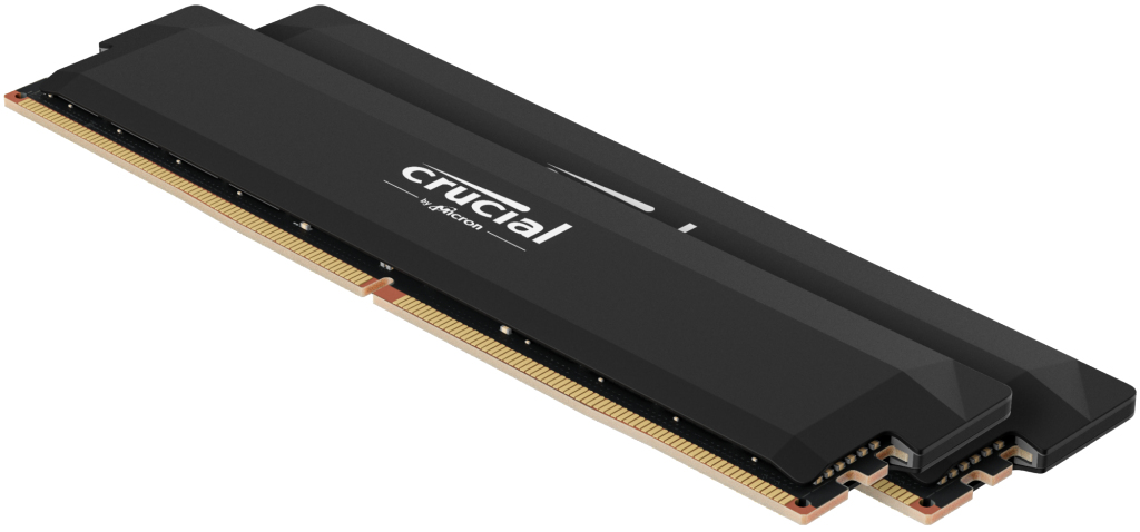 Memory - Crucial Pro - DDR5-6400 UDIMM - OC Gaming - 64GB Kit (32GBx2) - Black