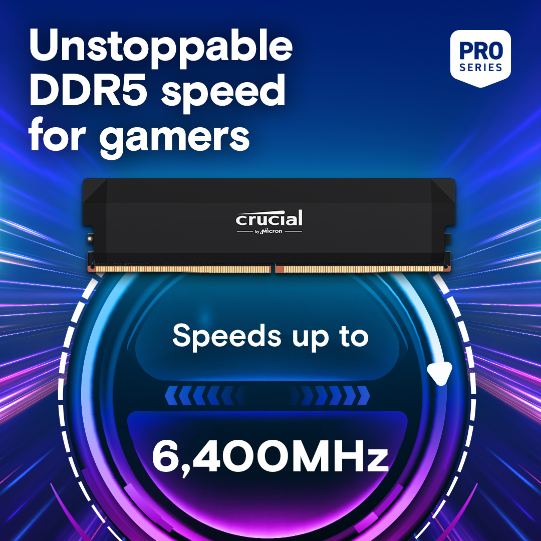 Crucial Pro OC 32GB DDR5-6400 UDIMM Black