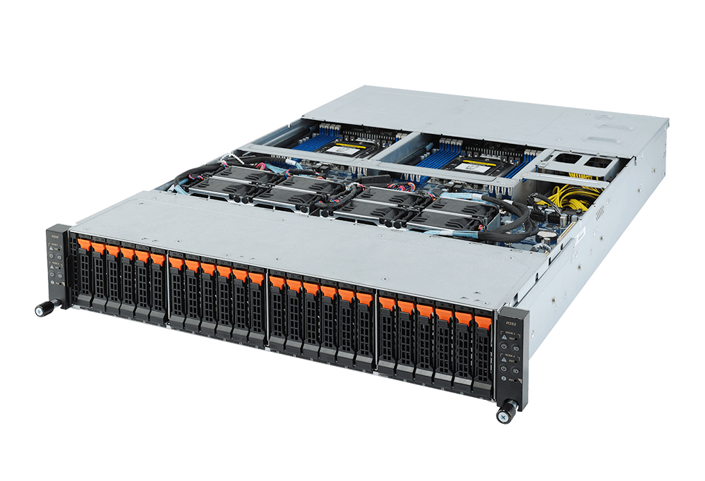 Hci Server - Amd Barebone H252-z10 2u4n 4cpu 32xDIMM 24xHDD 4xPci-e 2x2200w