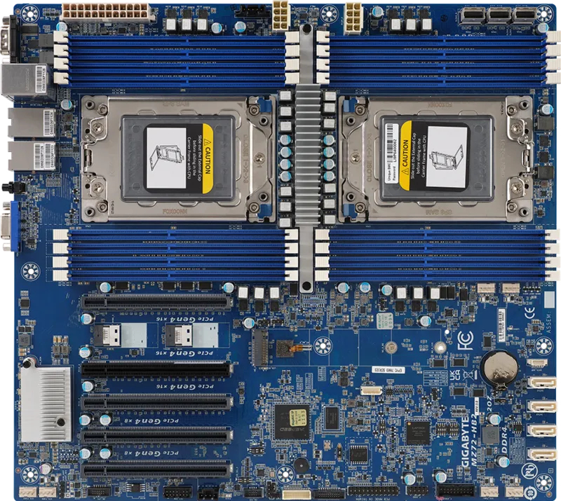 Workstation Motherboard - Amd Mz72-hb2 2xepyc 16xDIMM 2x10gblan 4xsata3 5xPci-e4
