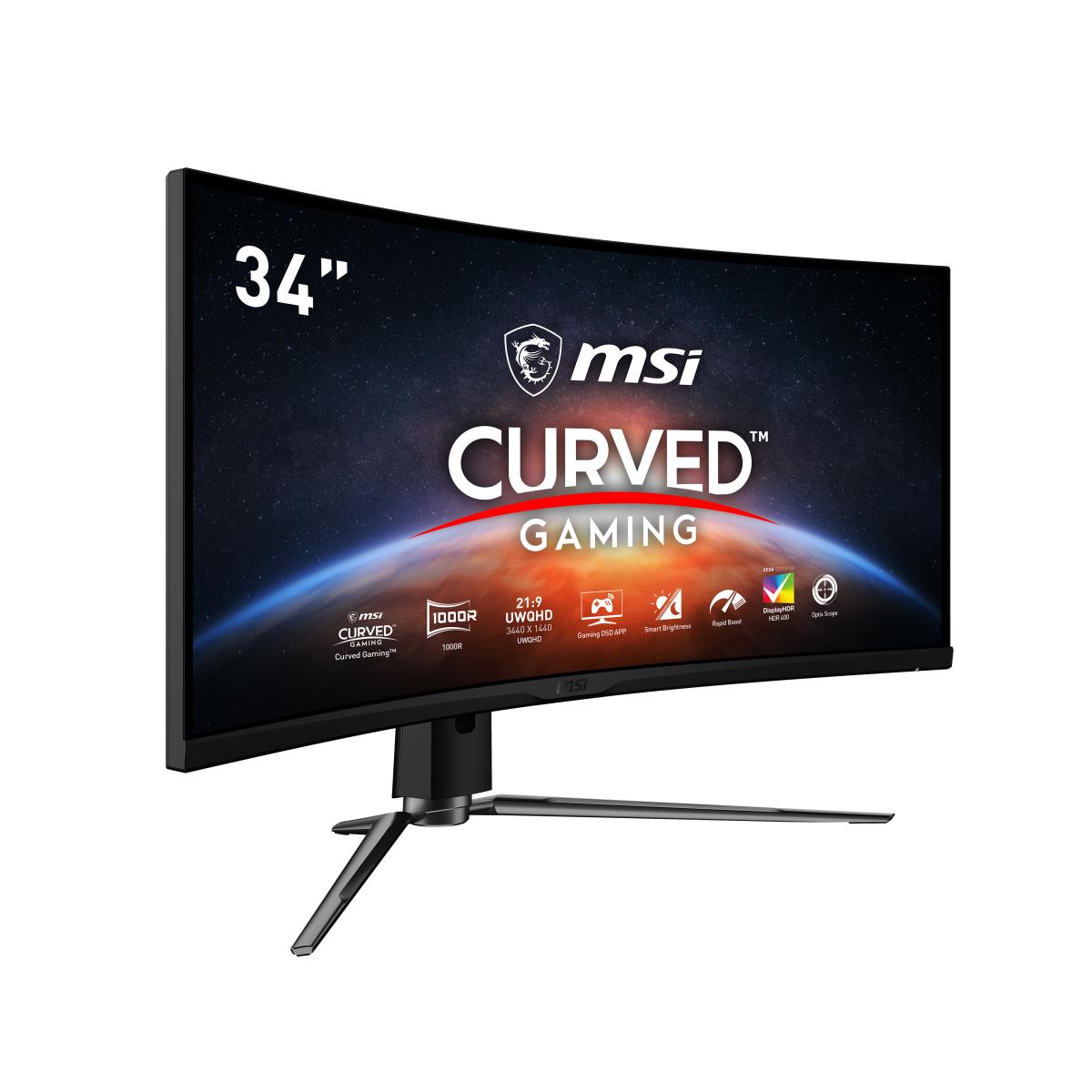 Gaming Monitor LCD Mpg Artymis 343cqr - 34in - 3440 X 1440 - Curved - Black