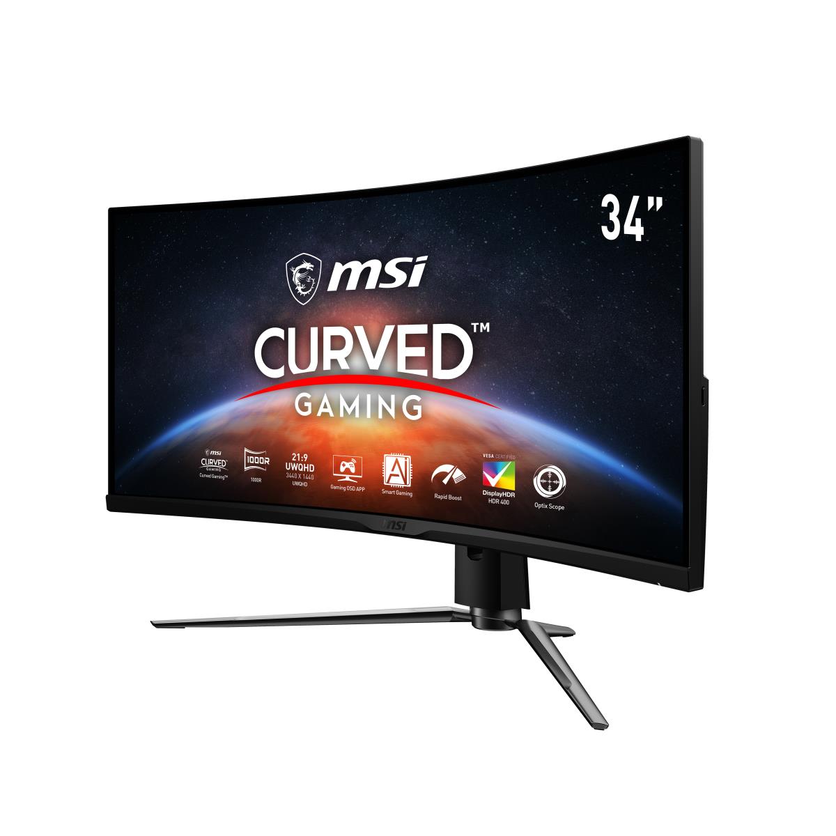 Gaming Monitor LCD Mpg Artymis 343cqr - 34in - 3440 X 1440 - Curved - Black