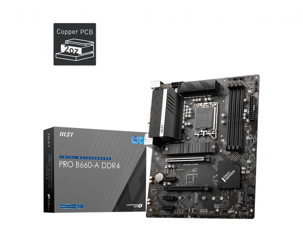 Motherboard Pro B660-a Ddr4 LGA1700 Intel B660 4 X Ddr4 MATX