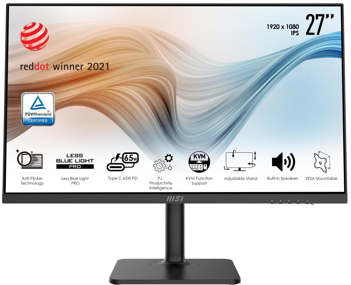 Desktop USB-c Monitor - Modern Md272cp - 27in - Non Touch 75hz 4ms 65w - With Head Adjustable Speaker