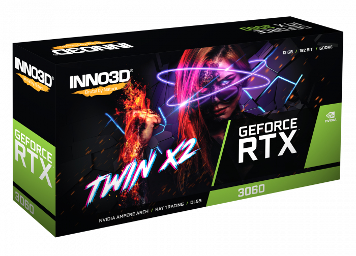 Graphic Card GeForce Rtx 3060 Twin X2  DisplayPort X 3 Hdmi X 1