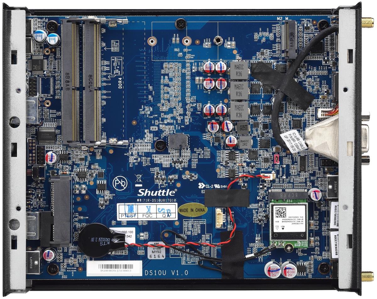 Barebone XPC slim DS10U - Celeron 4205U - 2x 260-pin SO-DIMM - Supports max 2x 16GB Ram - M.2 2280 + 2.5in